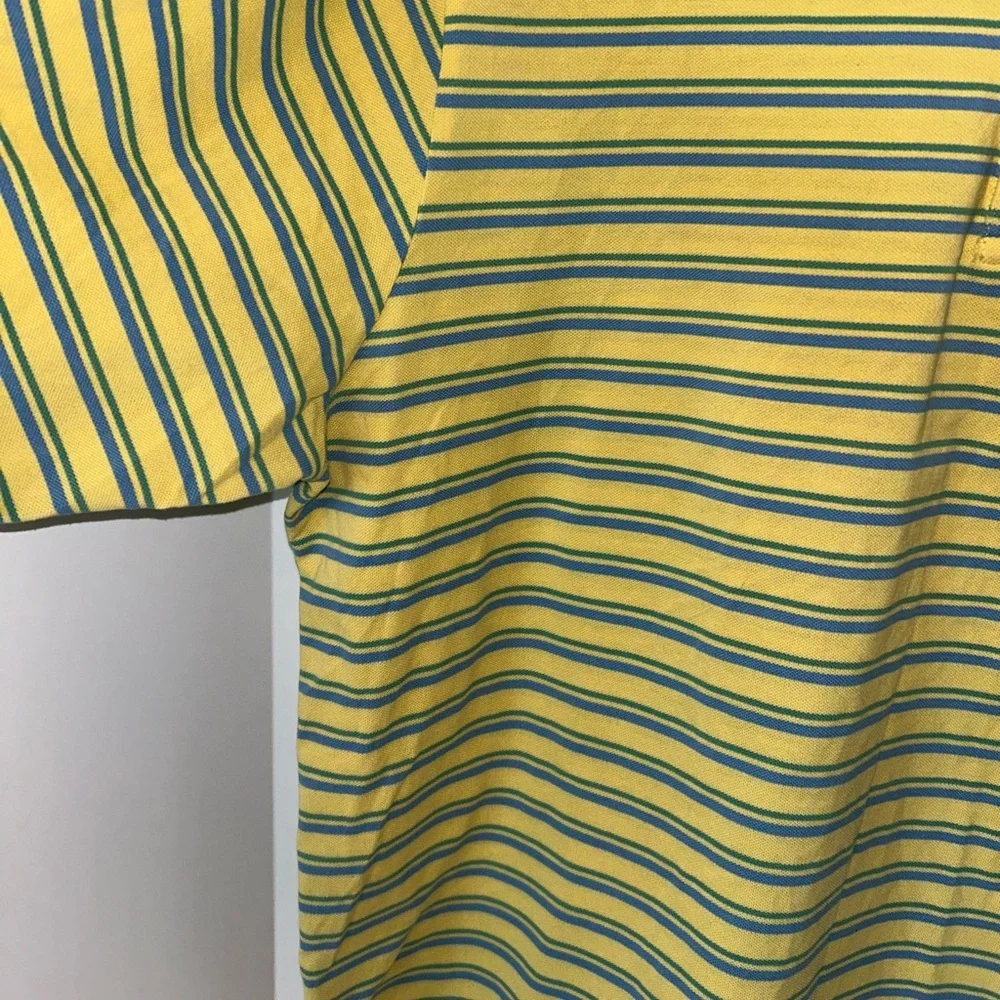 Polo Ralph Lauren Golf men’s Pima Cotton, yellow, blue stripe‎ golf polo size XL
